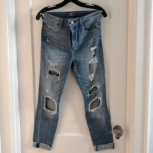 Abercrombie & Fitch Super Skinny Ripped High Rise Jeans